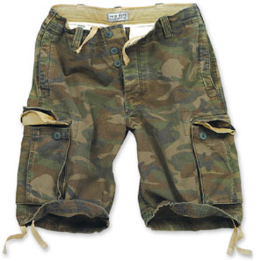 SURPLUS Vintage Shorts Woodland Washed / Pantalon corto Camuflaje Ropa Militar