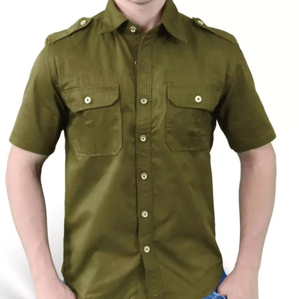 Imagen SURPLUS 1/2 Plain Summer Shirt Olive Camisa militar verde oliva 1