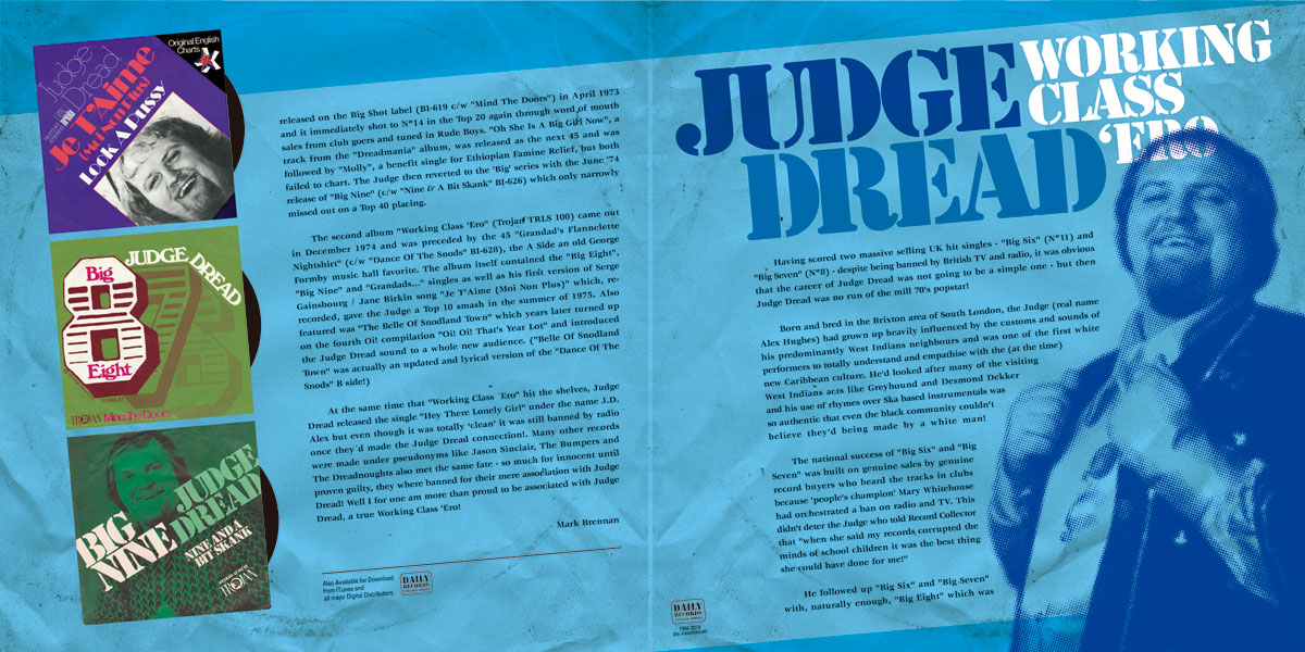 JUDGE DREAD Working Class Hero LP 12 inches Black Vinyl 2