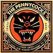 Diseño de la portada de PENNYCOCKS C'mon Gipsy EP con el vinilo naranja