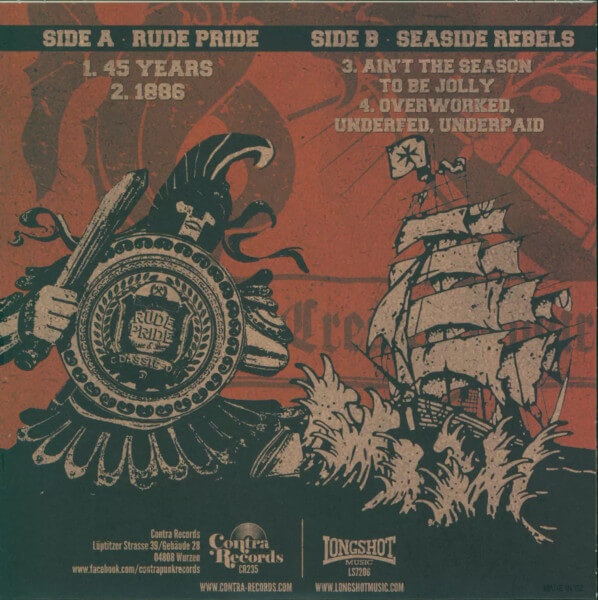 RUDE PRIDE / SEASIDE REBELS On common Ground 7 inches 1