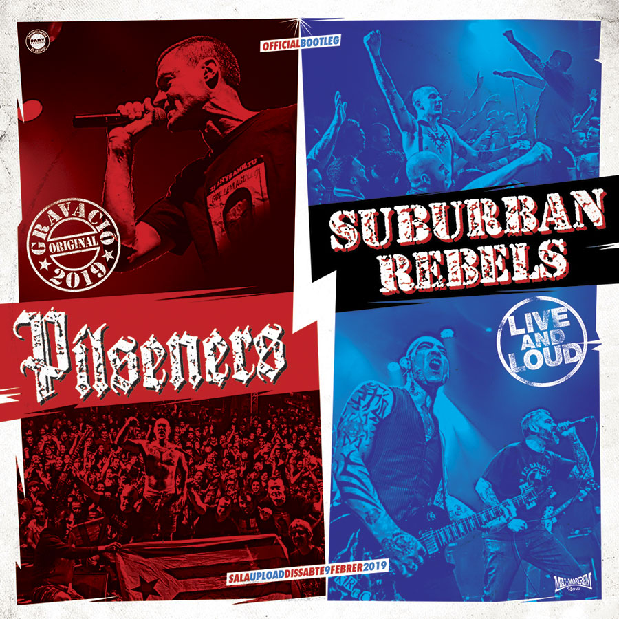 Artwork for PILSENERS / SUBURBAN REBELS Live and Loud LP on black vinyl 1