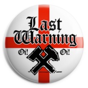 LAST WARNING 3 Chapa/ Button Badge