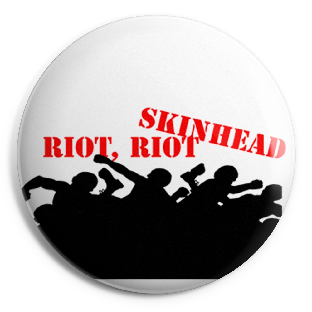 Skinhead Button RIOT SKINHEAD Chapa/ Button Badge