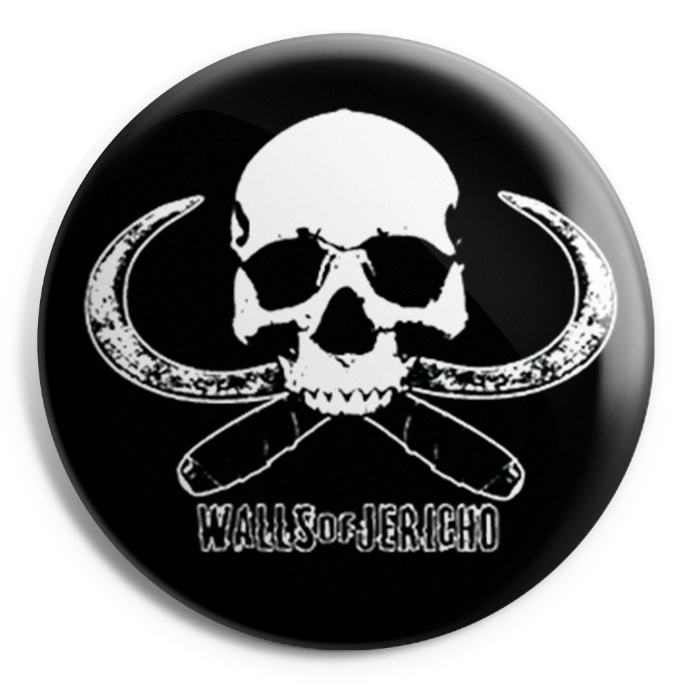 WALLS OF JERICHO Skull Chapa/Button badge
