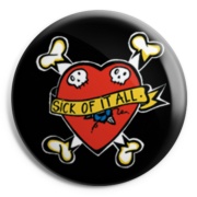 SICK OF IT ALL Heartskull Chapa/Button badge