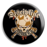 DISCIPLINE Soccerskull Chapa / Button badge