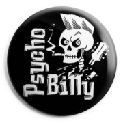 PSYCHOBILLY Skull Chapa / Badge