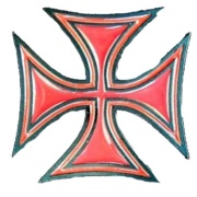 Picture RED IRON CROSS Buckle