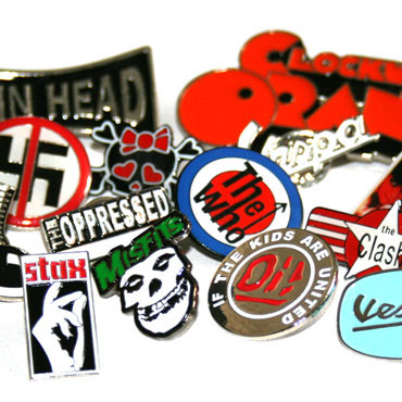 Buy your skinhead, punk, hardcore, ska, psychobilly, scooter and mod pins  and enamel badges at Runnin Riot Mailorder