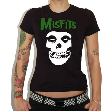 MISFITS Skull T-shirt Black GIRL 