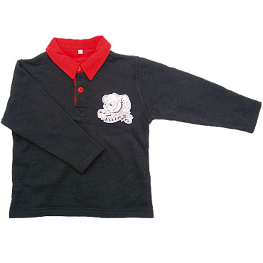polo negro manga larga niño