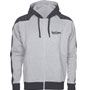 Hooded Sweatjacket Big Stripe grey / Sudadera gris con capucha y cremallera HOOLIGAN STREETWEAR 1