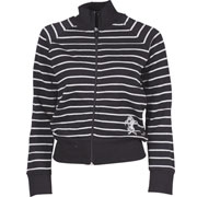 Sweatjacket Stripe Sally / Sudadera de chica con cremallera negra y gris