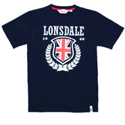 LONSDALE Slim Fit T-Shirt HISTORY LEAVES Navy - Lonsdale London