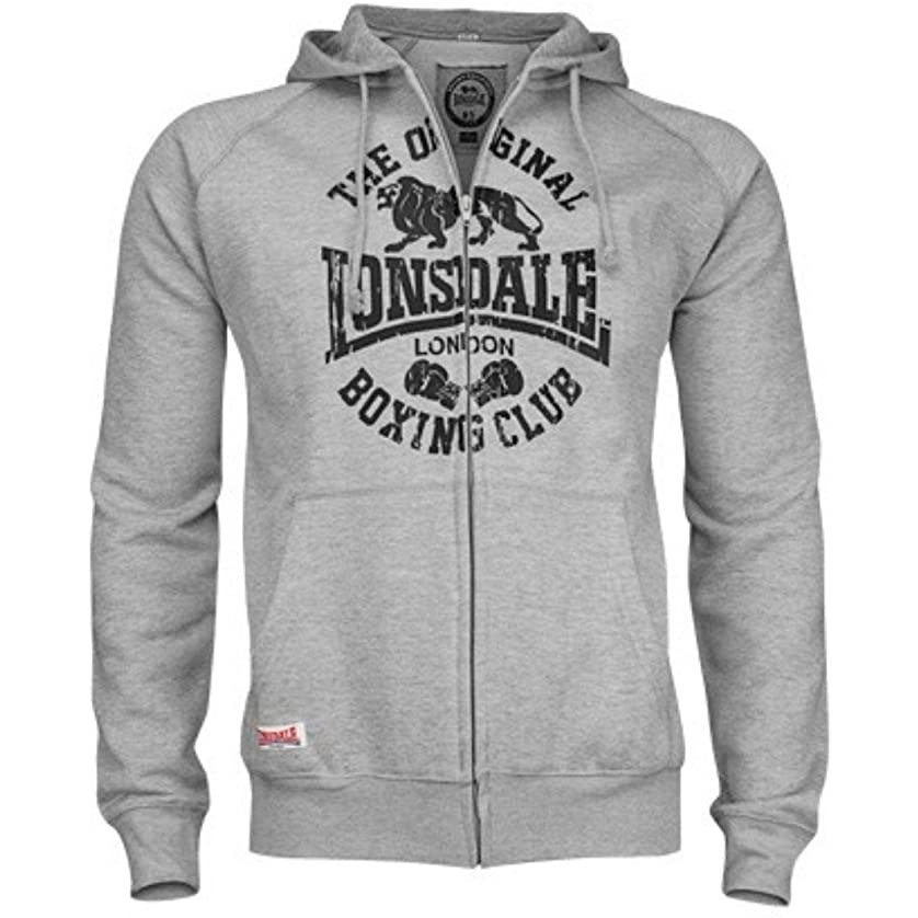 Imagen Lonsdale Hooded Zipsweat CLUB LOGO Grey 