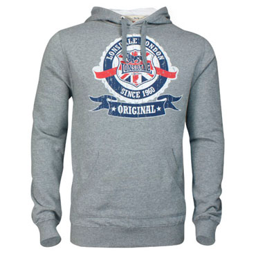 Lonsdale Slim Fit Hooded Sweatshirt CHADWICK Grey