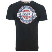 LONSDALE BRIGHTON Men Slim Fit T-Shirt BLACK / camiseta