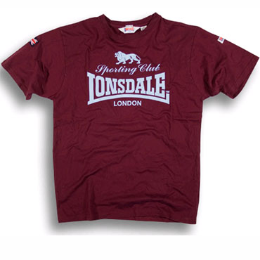 LONSDALE Sporting Club T-Shirt Oxblood
