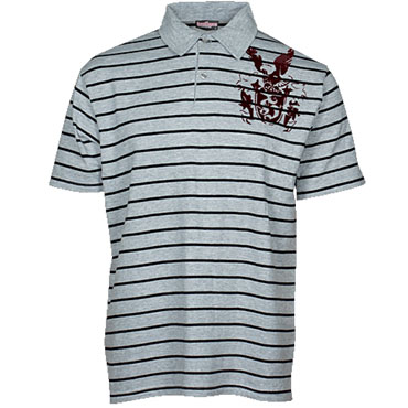 CREST Grey with Black Stripes Polo shirt / Polo shirt HOOLIGAN STREETWEAR