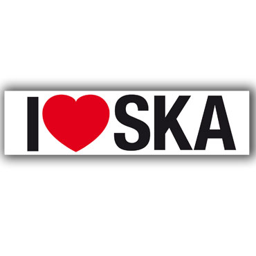 Pegatina I LOVE SKA con fondo blanco 