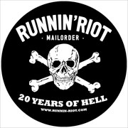 RUNNIN RIOT Skull 20 Years Circle Pegatina / Sticker GRATIS