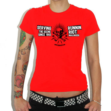 RUNNIN RIOT Serving Front Red Girl T-Shirt / Camiseta Chica