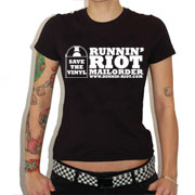 RUNNIN RIOT Save the Vinyl T-shirt / Camiseta Negra CHICA