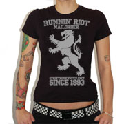 RUNNIN RIOT Crest 1993 T-shirt / Camiseta Negra CHICA