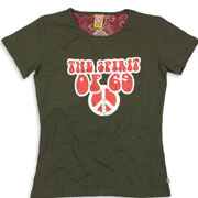 SPIRIT OF 69 - Peace Sign Girl T-Shirt Olive / Camiseta Chica