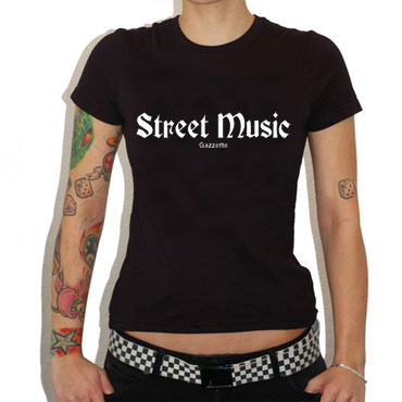 STREET MUSIC Black T-Shirt GIRL/CHICA