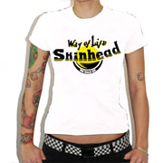 SKINHEAD Dr Martens Style T-shirt / Camiseta Blanca CHICA