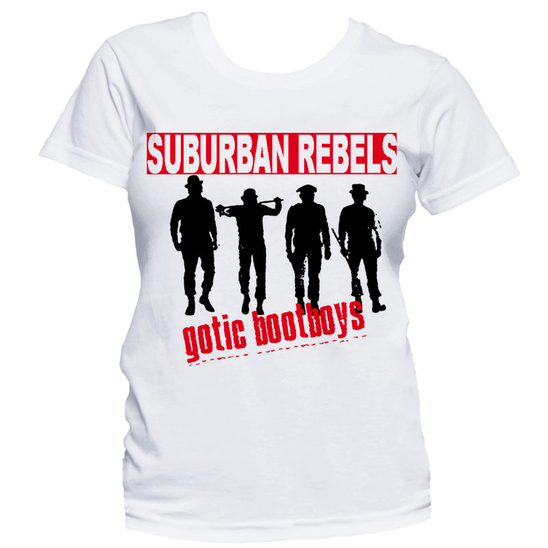 SUBURBAN REBELS Gotic Bootboys GIRL T-shirt White Camiseta Blanca Chicas 1