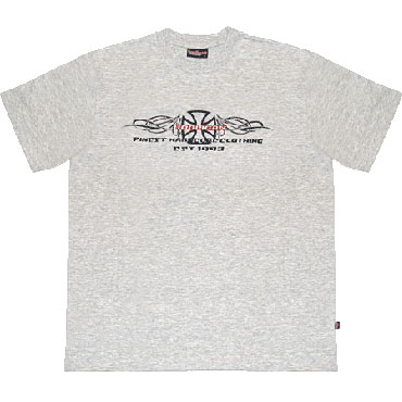 TS CROSS SPECIAL Greymelange T-shirt with embroidery / T-shirt HOOLIGAN STREETWEAR